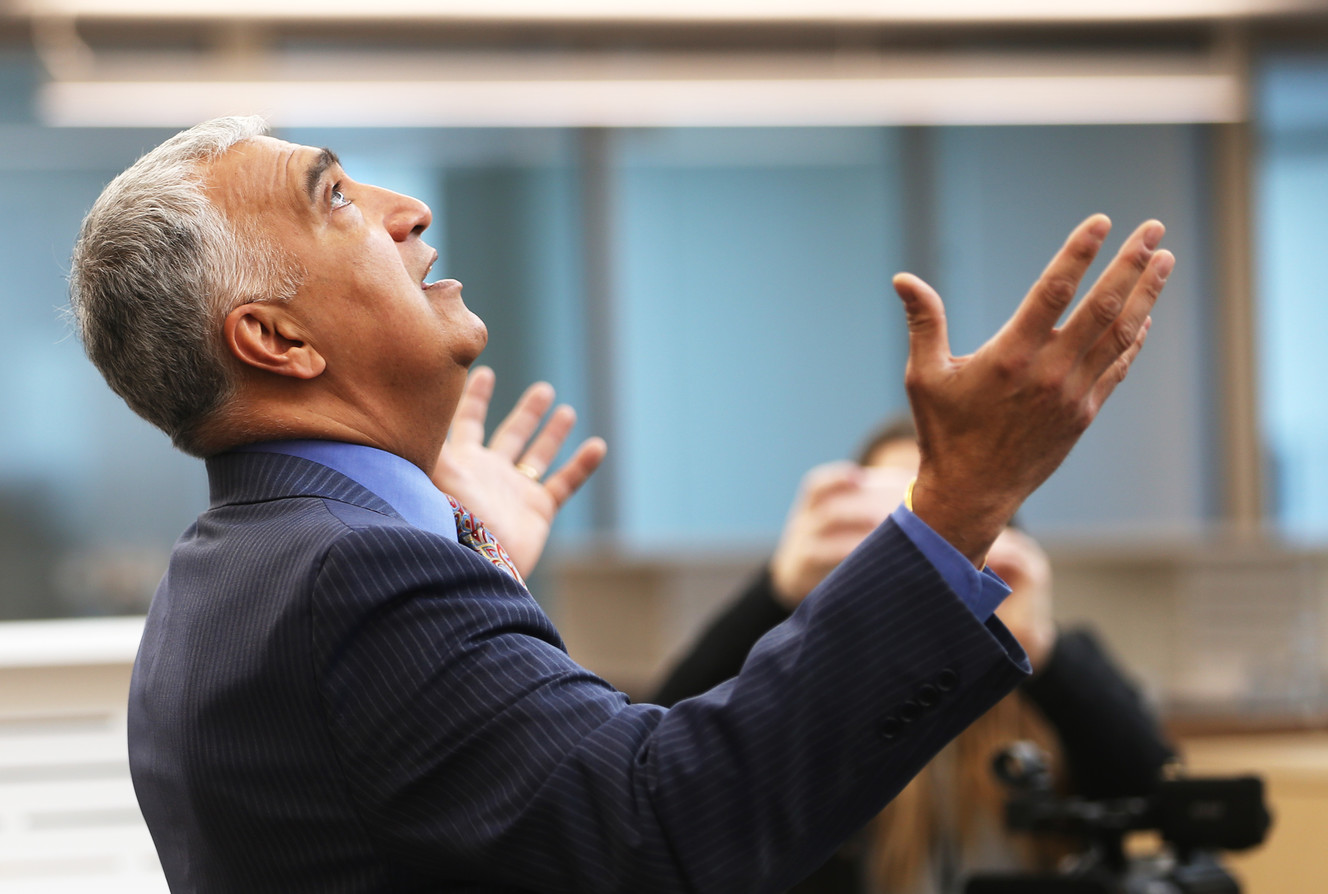 Salt Lake County District Attorney Sim Gill conducts a tour of the office's new headquarters in Salt Lake City on Friday, March 9, 2018. (Photo: Scott G Winterton, KSL)