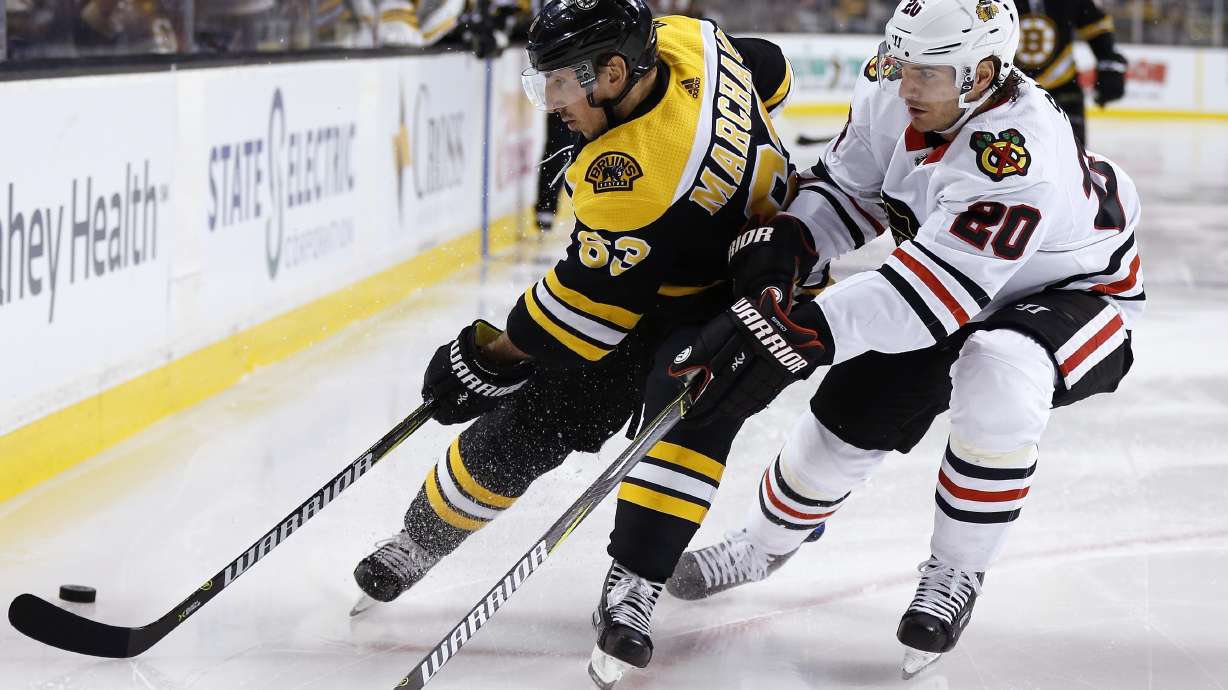 Marchand out with upper-body injury against Blackhawks