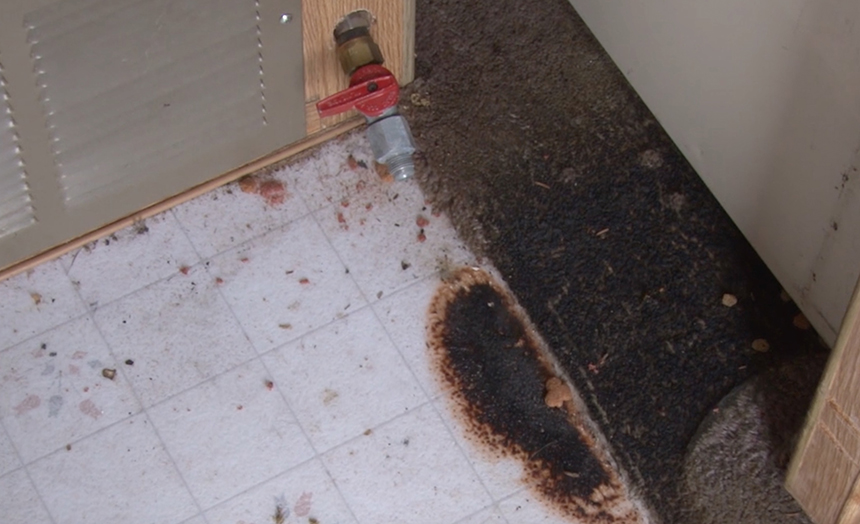 Larry Orchard unhooked a heater from this gas line a week before their trip but forgot to turn the valve off. (Photo: Nate Eaton, EastIdahoNews.com)