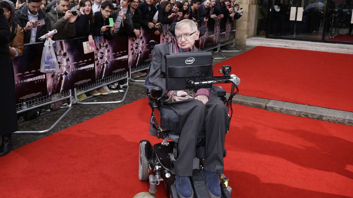 The Latest: Clinton saddened by Hawking's death