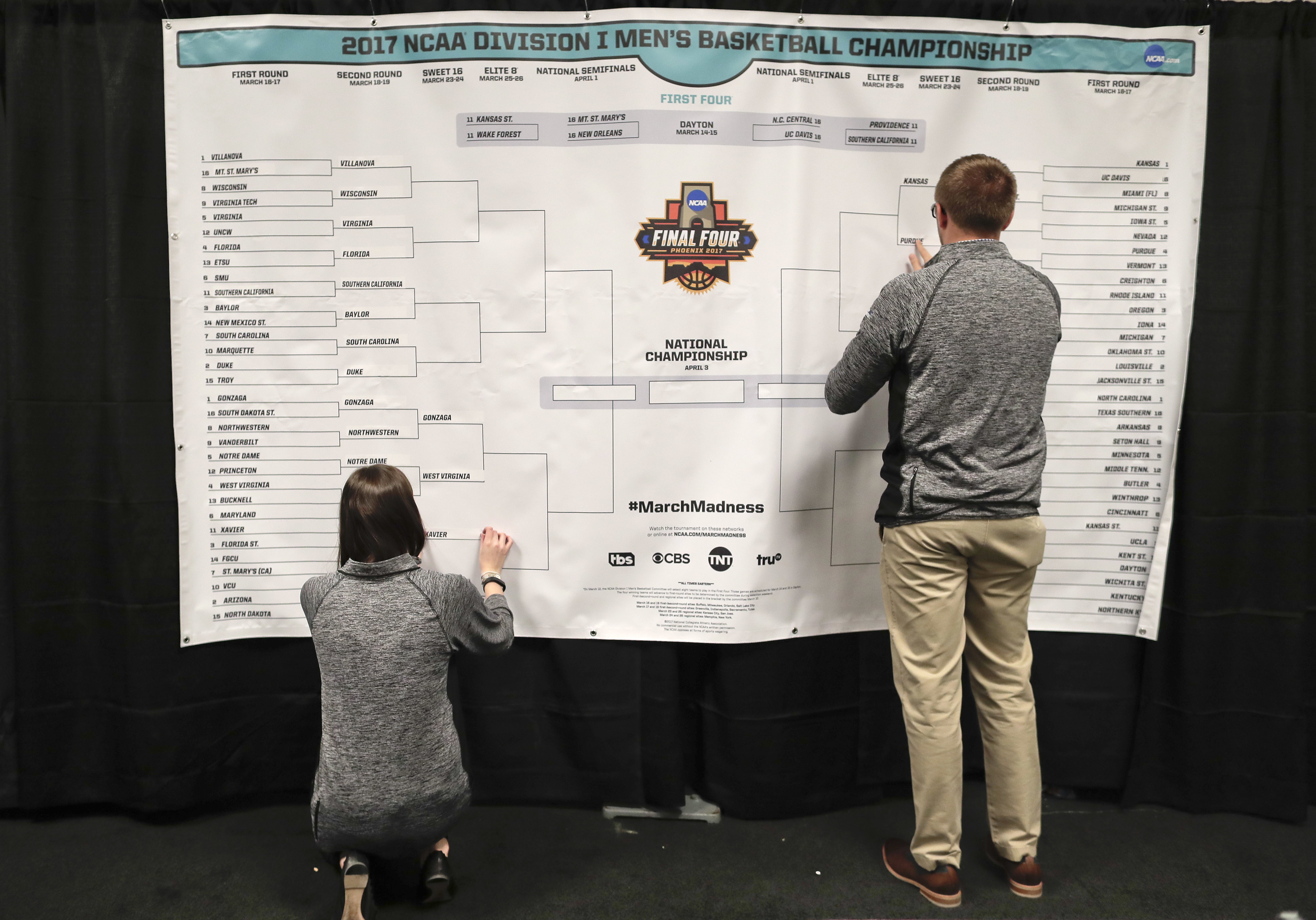 Brackets are everywhere, featuring Florida to Florida Evans