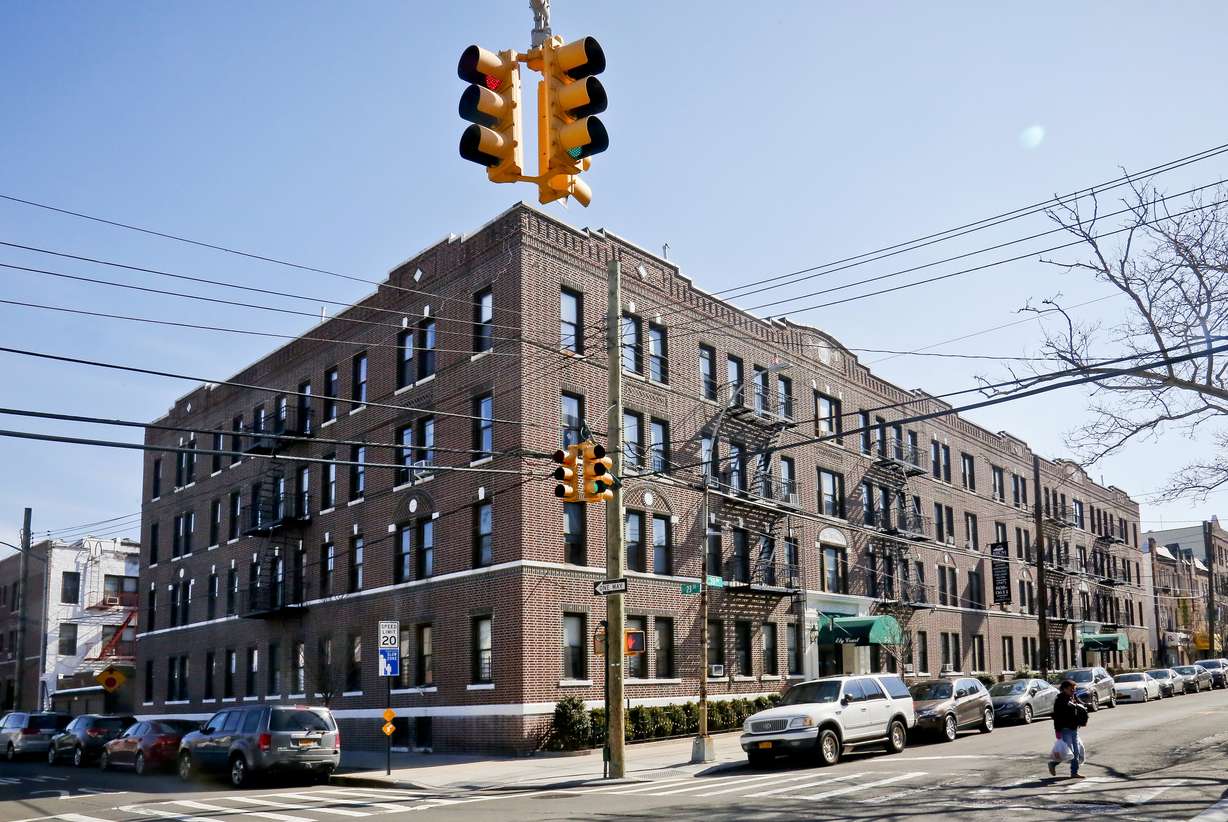 This March 15, 2018 photo shows apartment buildings in the Astoria section of Queens, N.Y. The Kushner Cos. routinely filed false paperwork with the city declaring it had zero rent-regulated tenants in dozens of buildings it owned across the city, including these, when it, in fact, had many of them. (Photo: Bebeto Matthews, AP)