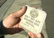 Ad for Machine Gun Rentals Piques Our Interest