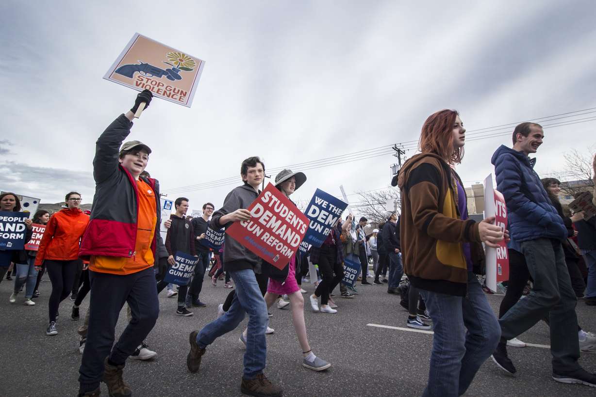 Thousands of Utahns gather Saturday, March 24, 2018, to participate in a "March for our Lives," held in conjunction with nearly 850 similar demonstrations all over the world. (Photo: Carter Williams, KSL.com)