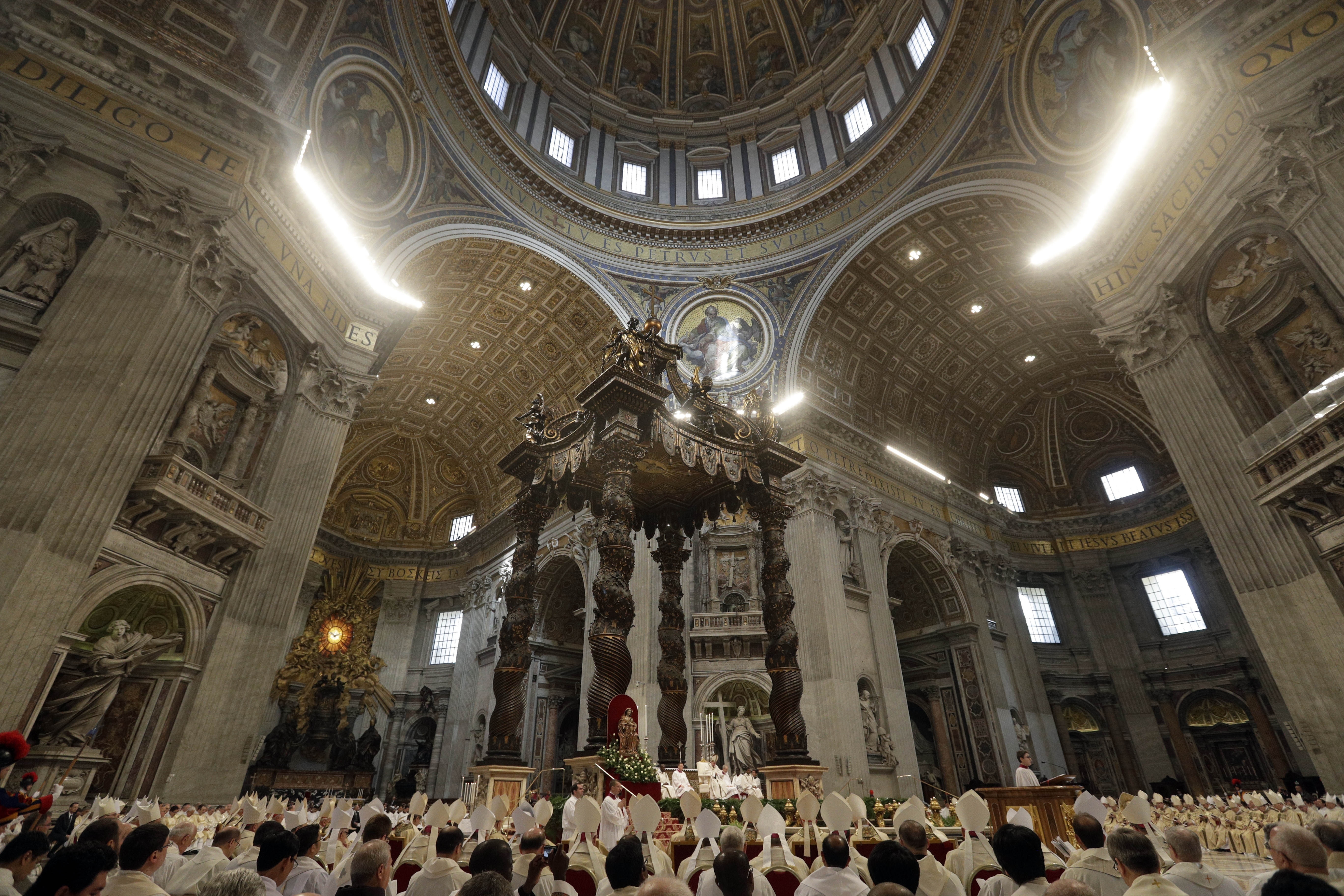 The Latest: Chunks of plaster fall from St. Peter's Basilica