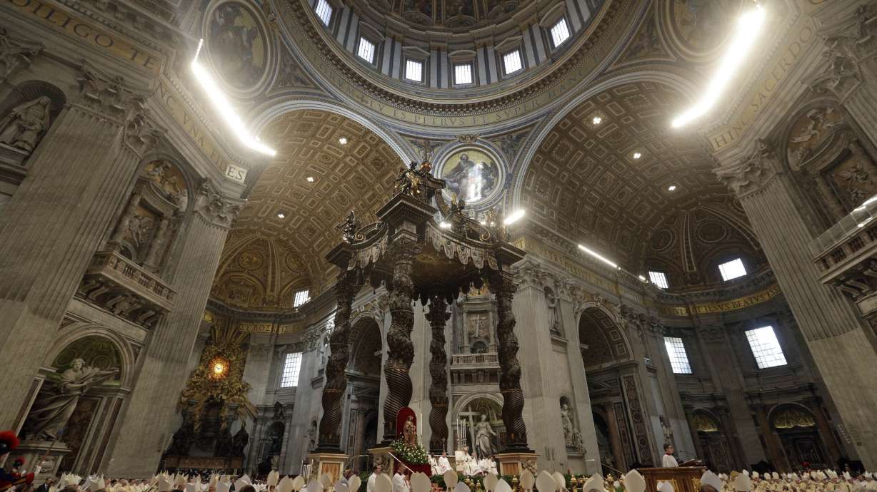 The Latest: Chunks of plaster fall from St. Peter's Basilica