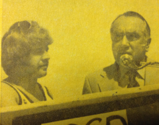 Doug Wright interviewing Gov. Rampton early in his broadcast career. (Photo: Courtesy Doug Wright)