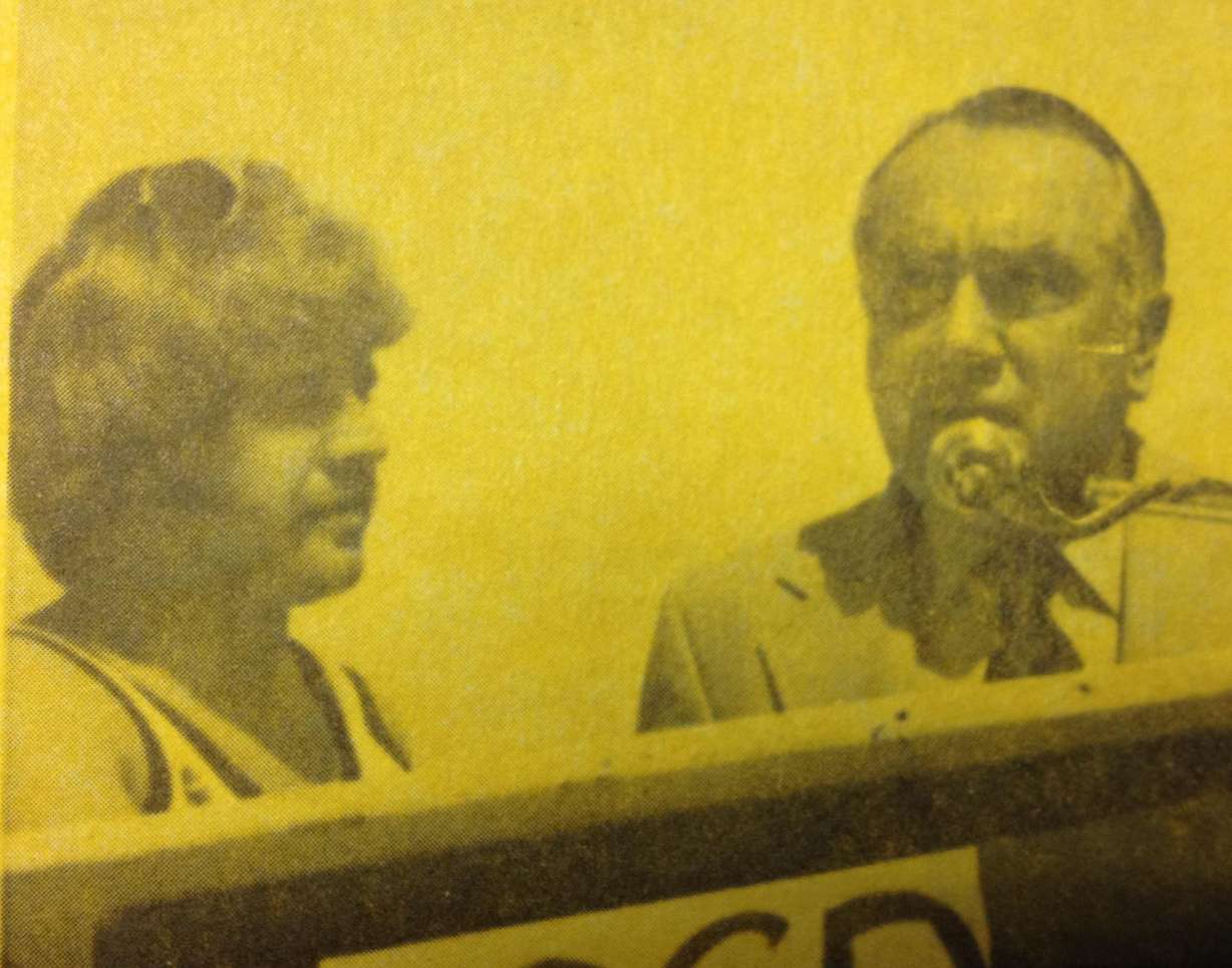 Doug Wright interviewing Gov. Rampton early in his broadcast career. (Photo: Courtesy Doug Wright)