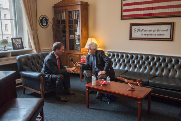 Doug Wright interviews Rep. Chris Stewart, R-Utah, at his congressional office. (Photo: Courtesy Doug Wright)