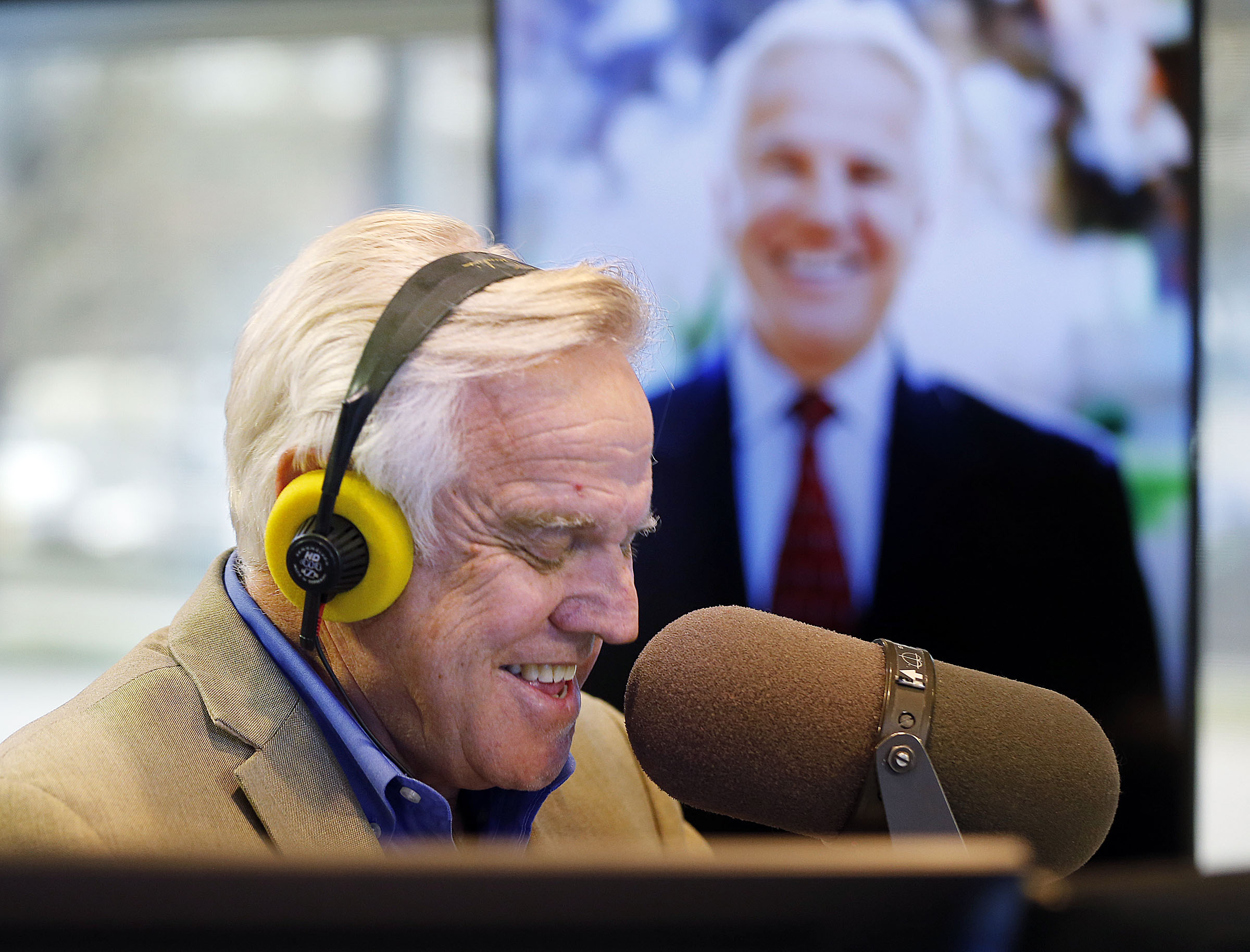 Doug Wright announces his plans to step down from hosting his daily show at KSL Newsradio in Salt Lake City on Thursday, March 29, 2018. (Photo: Ravell Call, KSL)