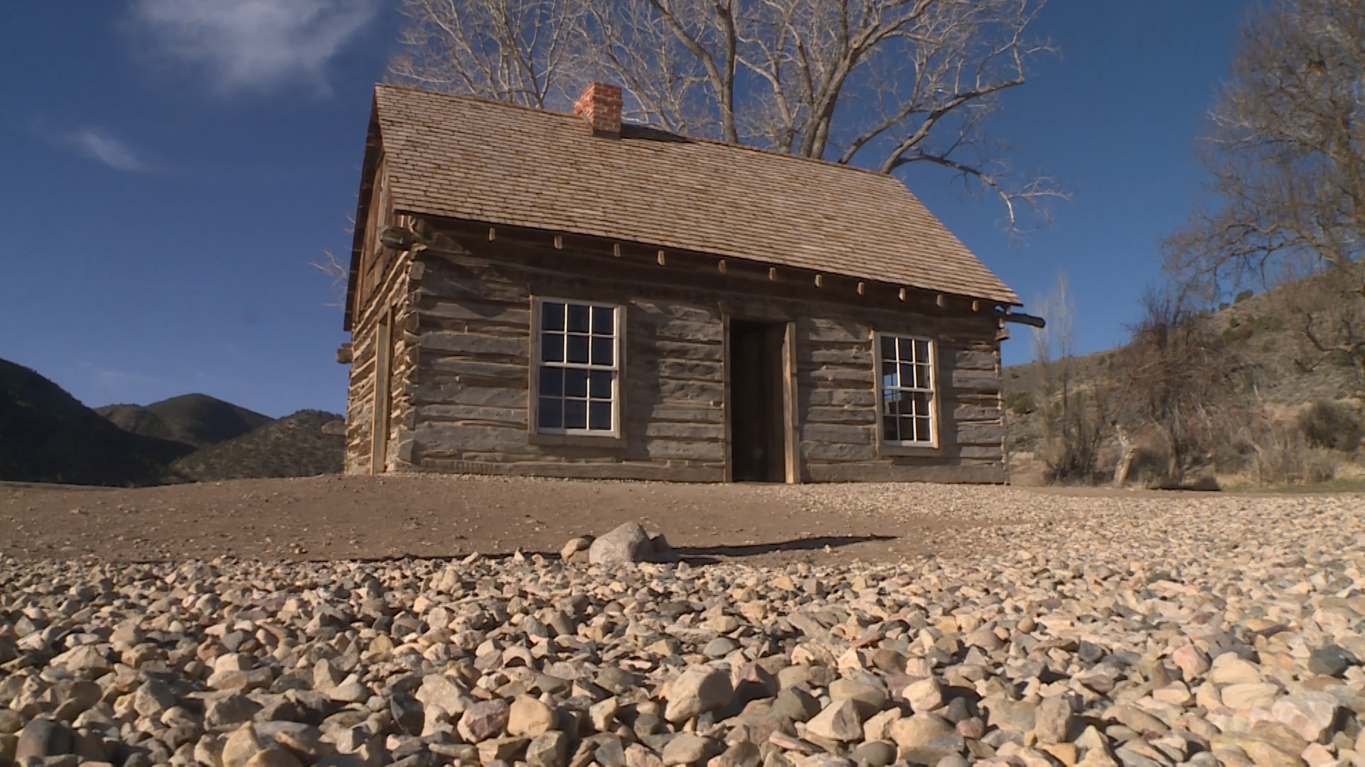 Butch Cassidy’s Boyhood Home, a small cabin in front of big trees, has been in this spot for decades but it wasn’t until last week that an official sign told you so. (Photo: KSL TV)