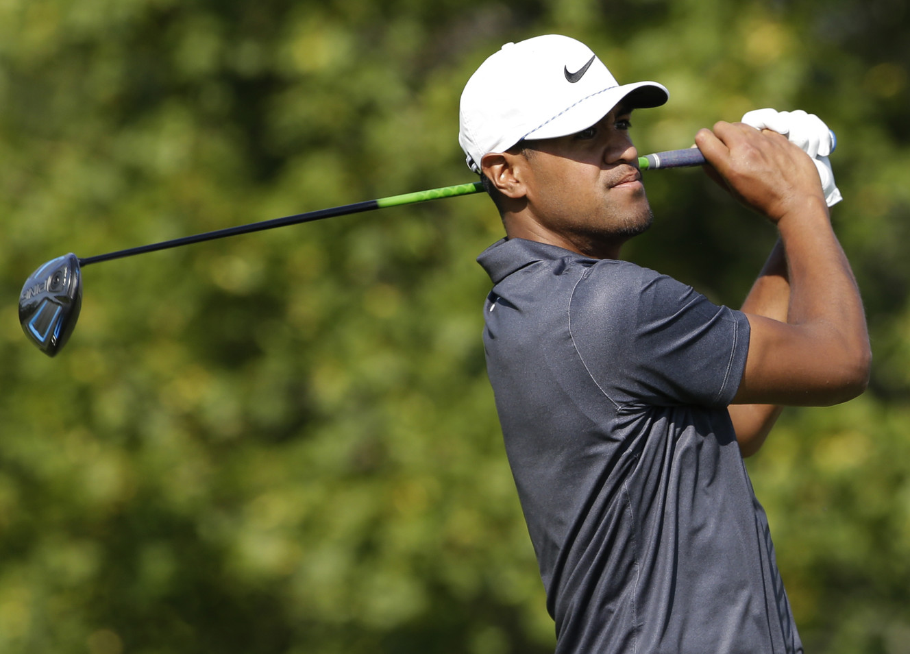 Tony Finau watches his tee shot on the fourth hole during the second round of the BMW Championship golf tournament at Conway Farms Golf Club, Friday, Sept. 15, 2017, in Lake Forest, Ill. (Photo: Nam Y. Huh, AP Photo)