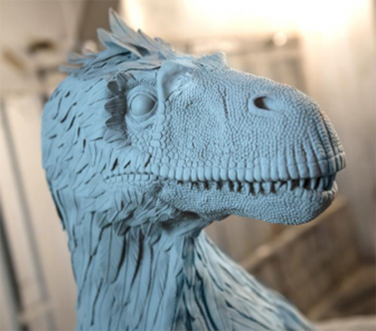 Artists, engineers and scientists collaborate to build colorful sculpture of Utah Raptor