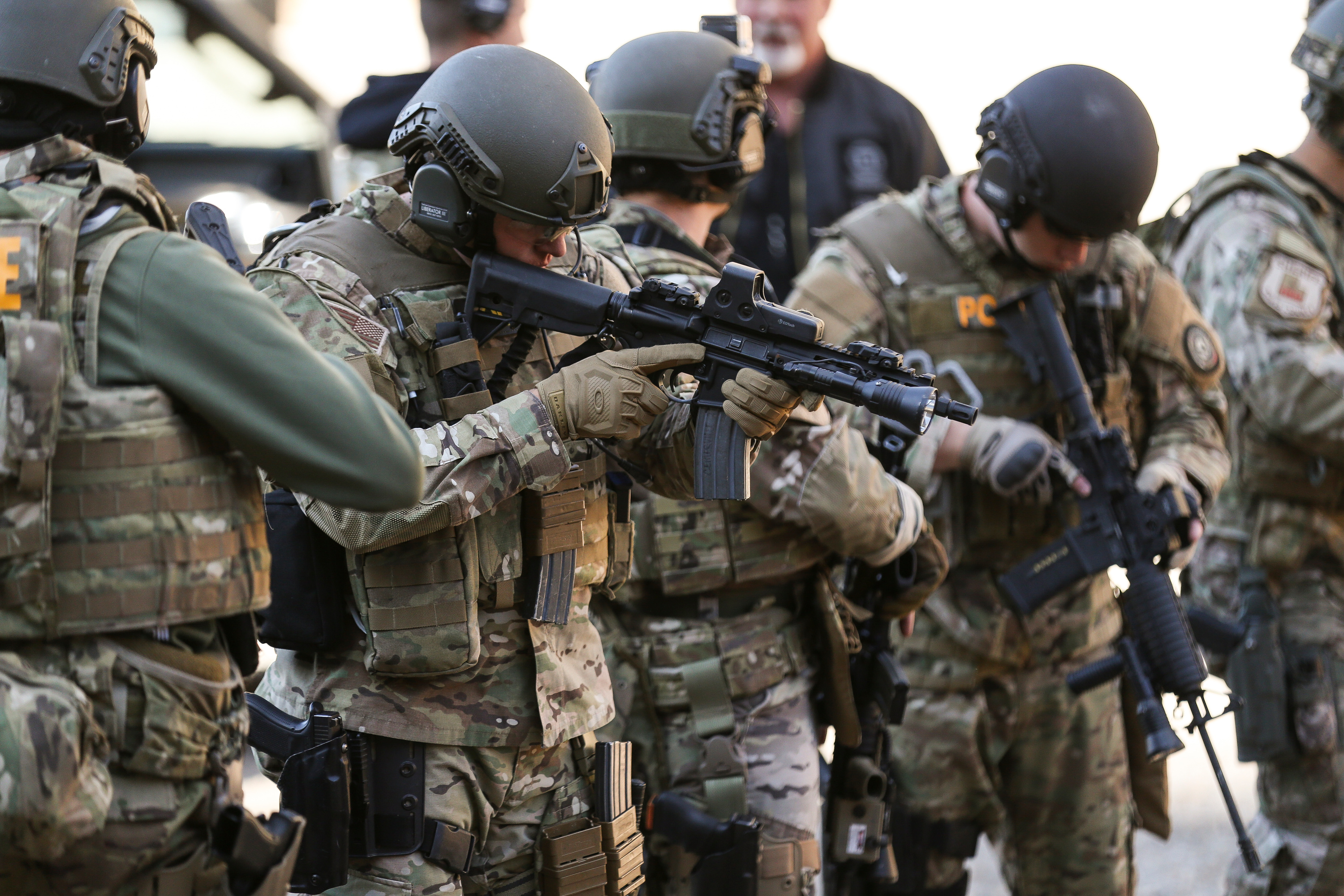 Law enforcement officers gear up for the rifle range during the 3rd annual Mountain States SWAT Competition at the Thistle Gun Range in Thistle on Thursday, Aug. 24, 2017. (Photo: Spenser Heaps, KSL)
