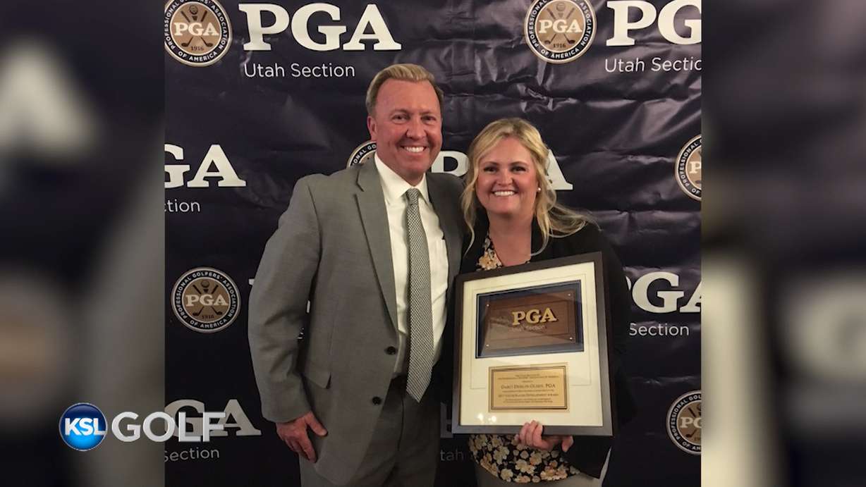 Glenmoore head pro Darci Dehlin-Olsen with her brother Devin, the executive director of the Utah PGA Section. (Courtesy photo: Darci Dehlin-Olsen via KSL Golf)