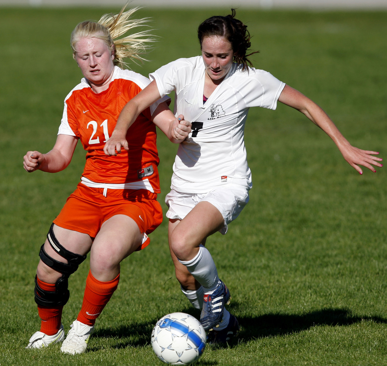 Alta's Michele Murphy, right, works against Brighton's Sara Ranck as Alta and Brighton play Sept. 29, 2011 at Alta. (Photo: Scott G Winterton, Deseret News)