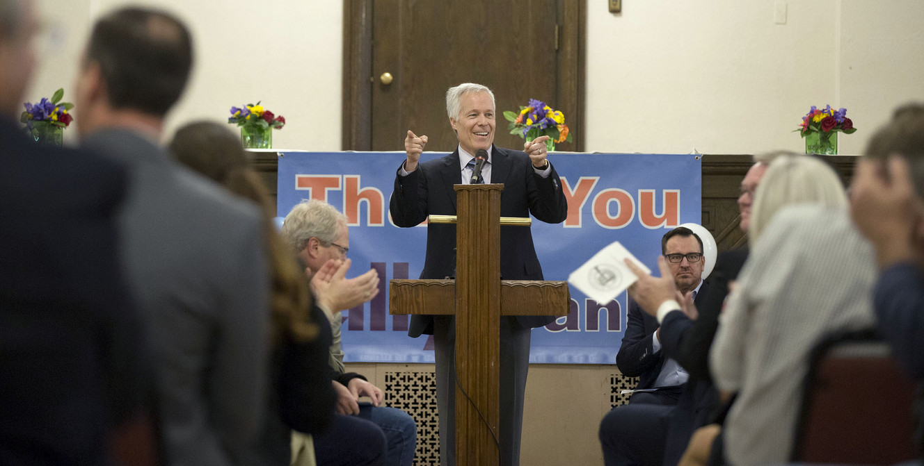 Joseph Grenny, chairman of The Other Side Academy, speaks during a ribbon-cutting ceremony in Salt Lake City on Thursday, April 12, 2018. The Other Side Academy has purchased an apartment building at 35 S. 700 East that will add 100-plus beds for the homeless and chronic criminal offenders. (Photo: Laura Seitz, KSL)