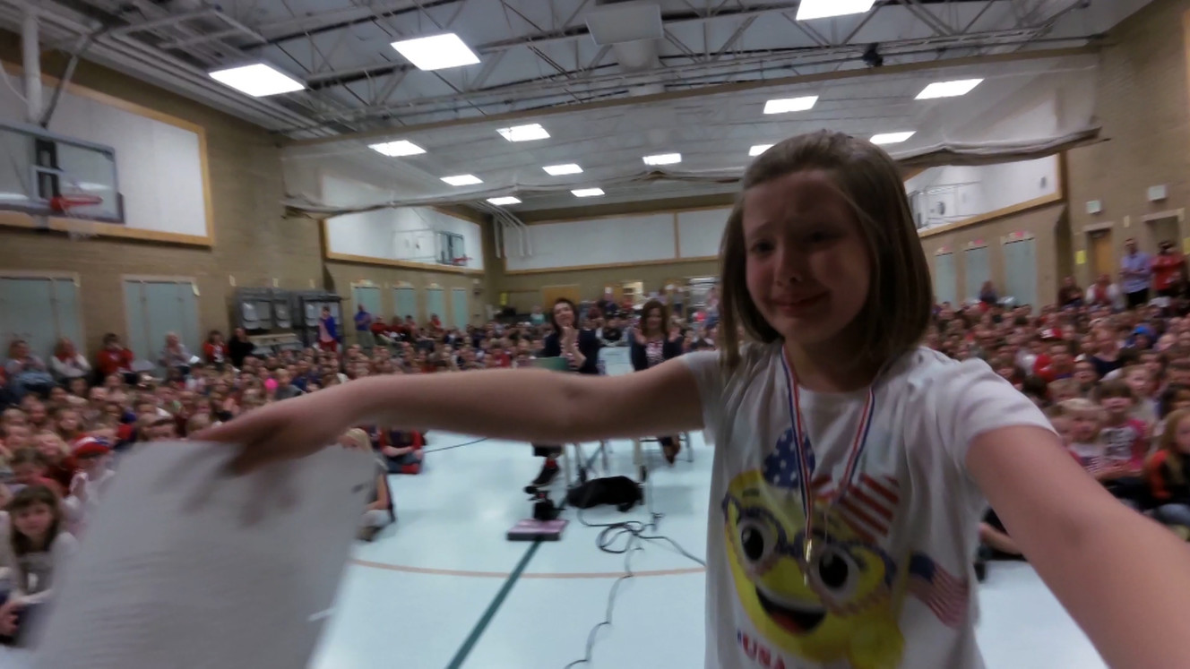 Emma Sego, third-grader, runs over to her dad, who surprised her during a school assembly at Westfield Elementary in Alpine on Thursday, April 12, 2018. Her father, Sgt. Jason Sego, has been deployed for nearly a year and came home two months early. (Photo: Sam Penrod, KSL)