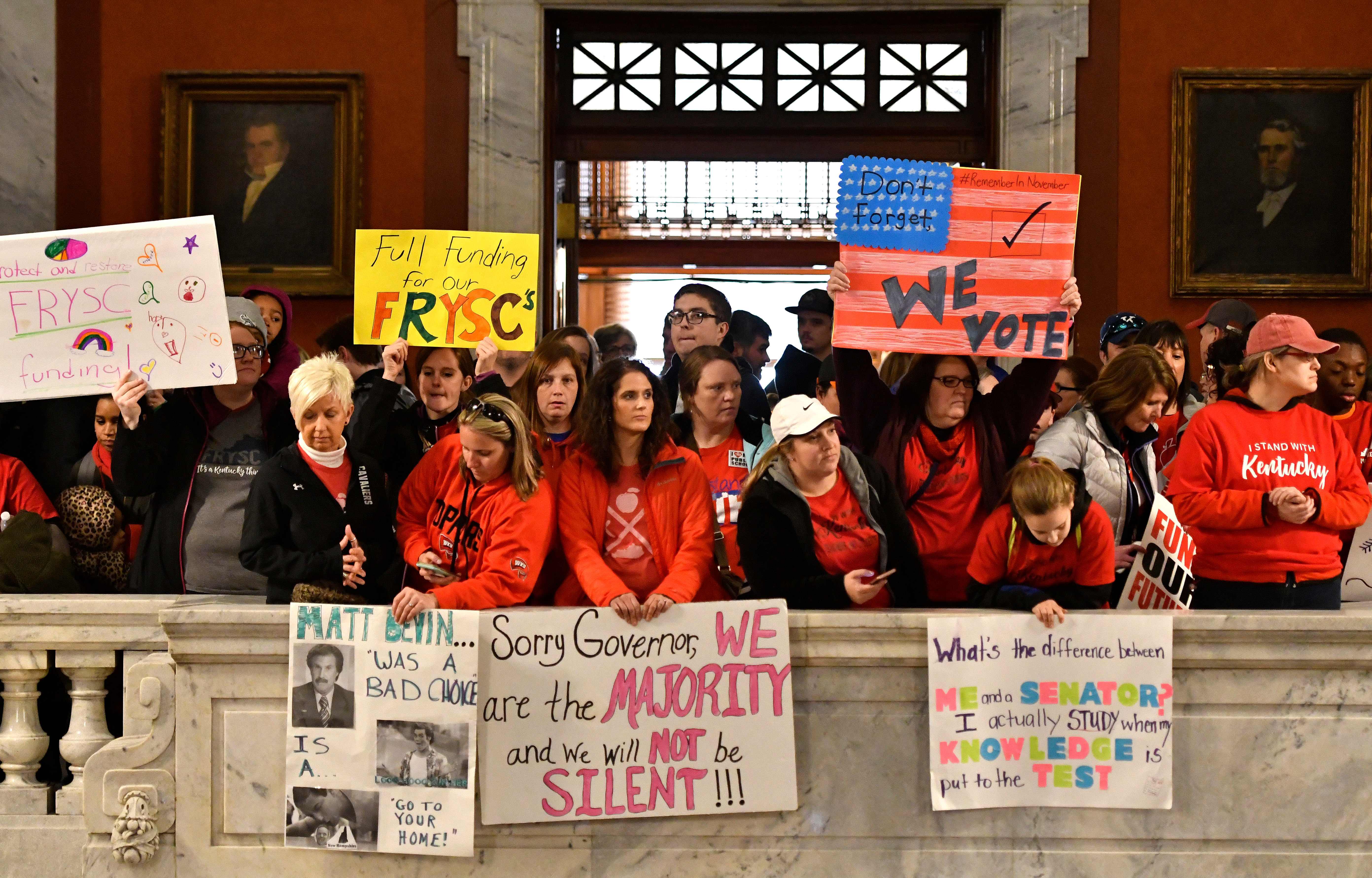 The Latest: Ky. governor: Teachers left children vulnerable