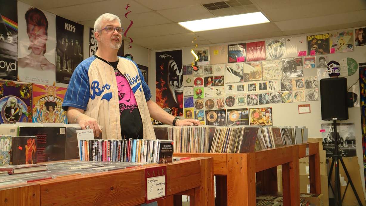 Michael Maccarrone, owner of Sound and Vision Vinyl in South Salt Lake, said he’s grateful for hipsters because they "kind of helped bring the record store back." (Photo: Tanner Siegworth, KSL TV)