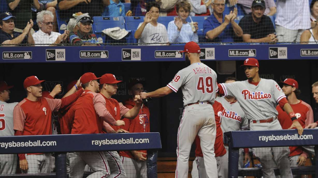Phillies beat Rays behind Arrieta for fifth straight