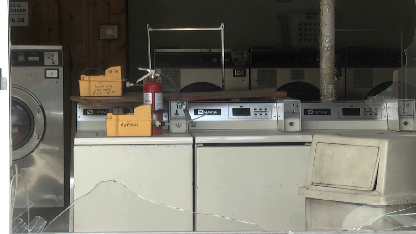 Authorities say gas-soaked laundry sparked an explosion at in the Day and Night Laundromat, 40 E. 500 North, in Logan on Tuesday, April 17, 2018. No injuries were reported. (Photo: Brain Champagne)