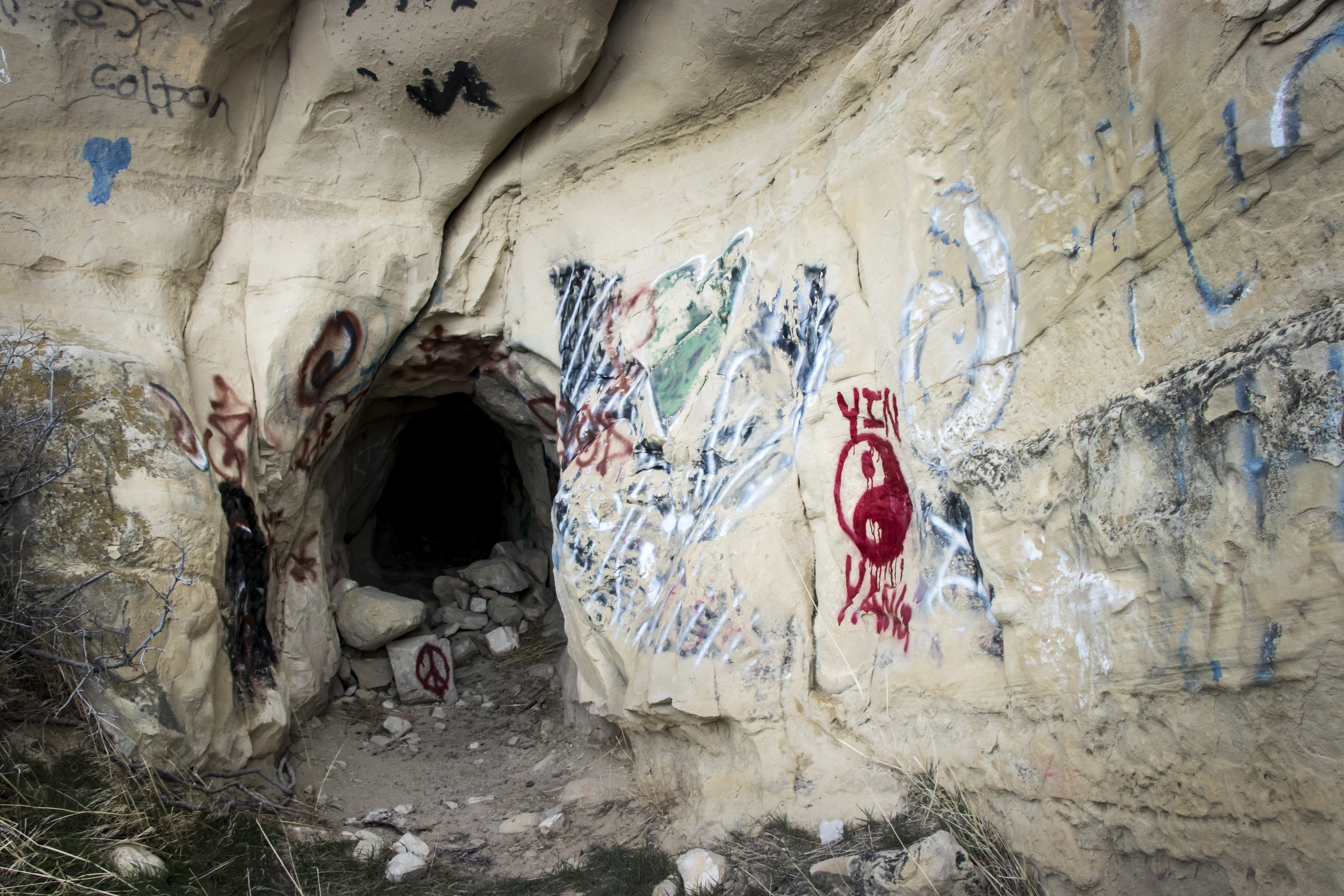 Graffiti near an old aqueduct opening at Coalville Ledge in Coalville, Utah. The ledge holds all sorts of history dating back more than 1,000 years and even from pioneers to the area in the 19th Century. (Photo: Carter Williams, KSL.com)
