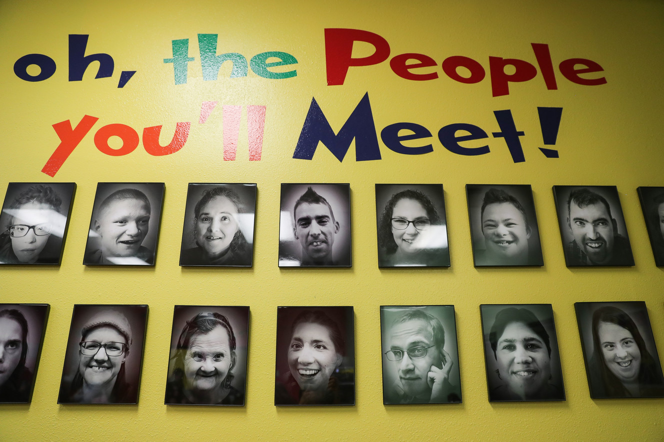 Photographs of artists hang on the wall at the new Everest Arts and Learning Center, a TURN Community Services Day Program, in American Fork on Wednesday, April 18, 2018. (Photo: Spenser Heaps, KSL)