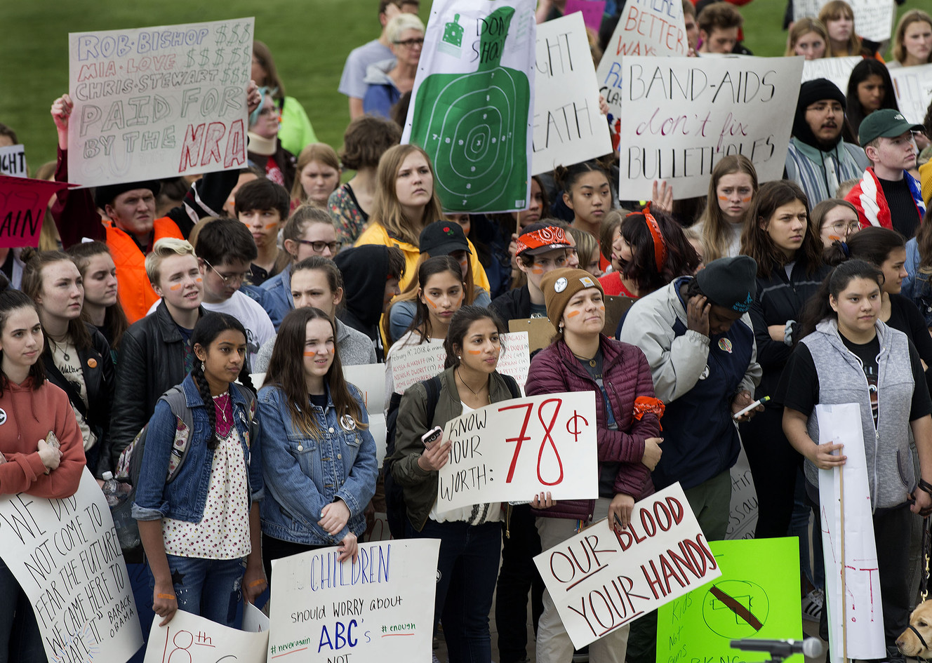 Students attend the Utah School Walkout at the Capitol in Salt Lake City on Friday, April 20, 2018. Friday marked the 19th anniversary of the Columbine High School massacre. (Photo: Laura Seitz, KSL)