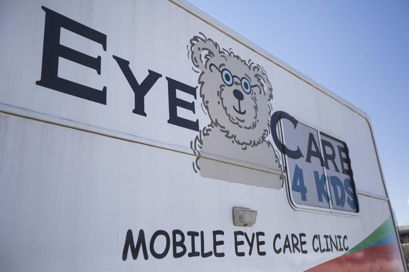 Eye Care 4 Kids' mobile eye care clinic during the organization's event outside Merit Medical on Saturday, April 21, 2018, in South Jordan. (Photo: Jacob Wiegand, KSL)