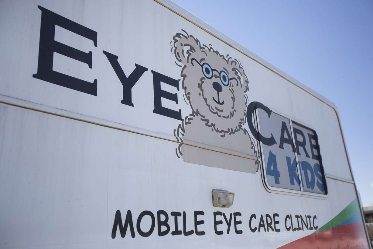 Eye Care 4 Kids' mobile eye care clinic during the organization's event outside Merit Medical on Saturday, April 21, 2018, in South Jordan. (Photo: Jacob Wiegand, KSL)