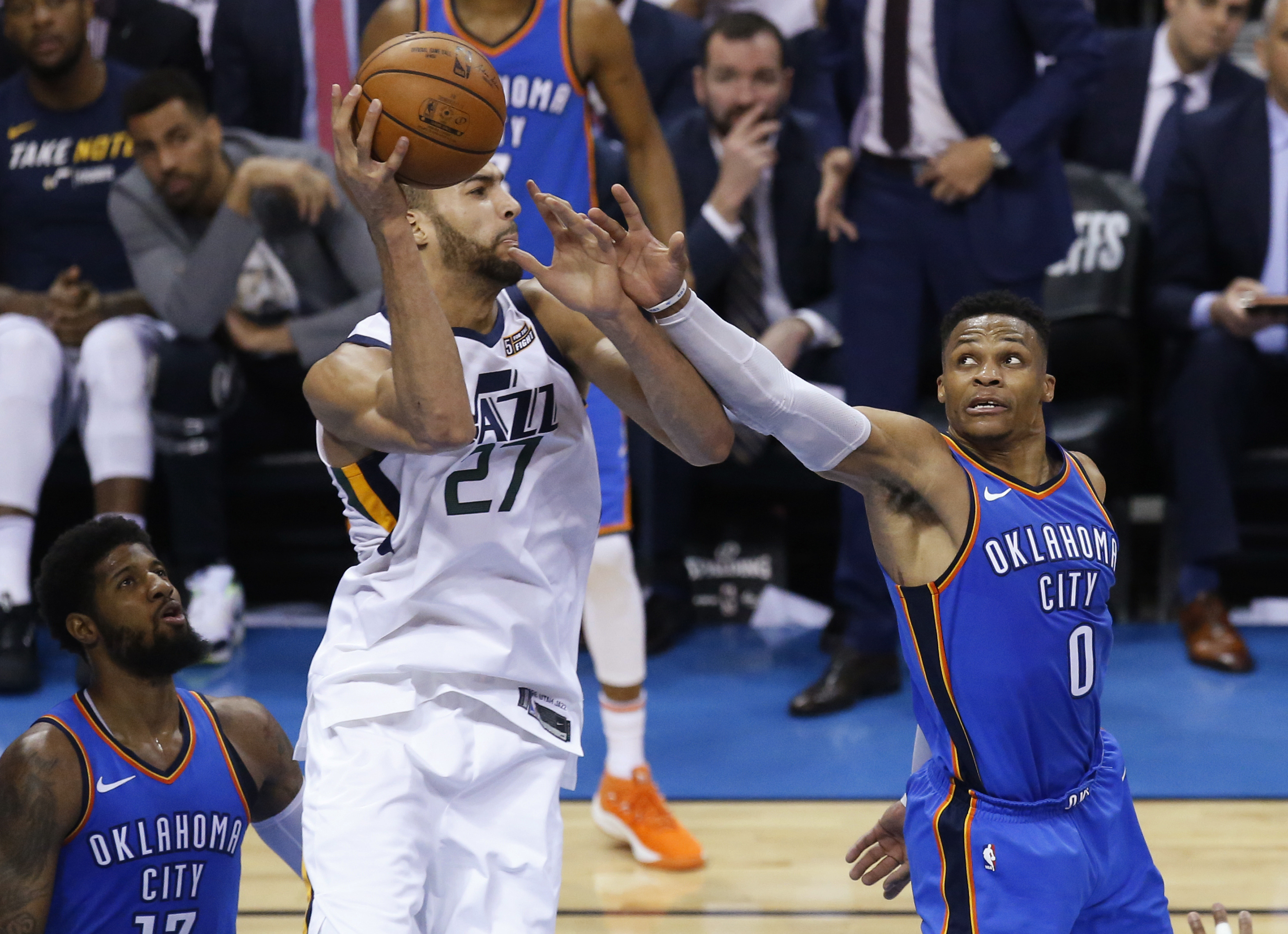 Westbrook scores 45; Thunder beat Jazz to avoid elimination