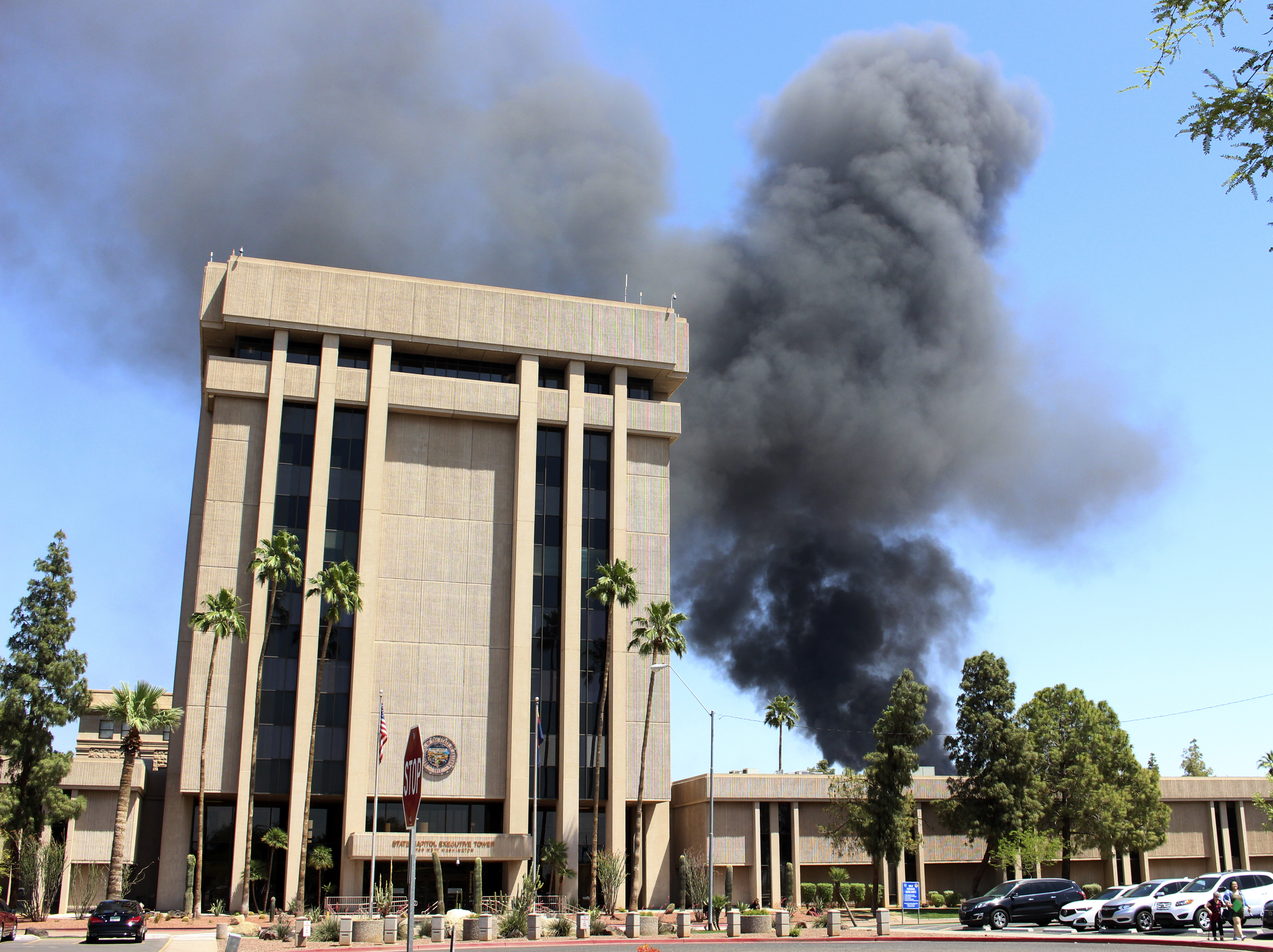 Firefighters work to put out Phoenix recycling plant fire