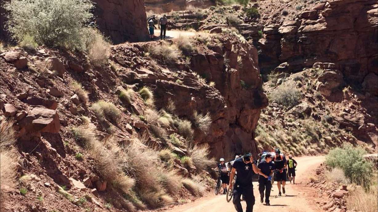 Friends say cyclist Nate Malan, of North Ogden, apparently misjudged a shadowy turn in a trail at Canyon Lands National Park and plunged more than 35 feet to the ground below. (Photo: Family photo, Facebook)