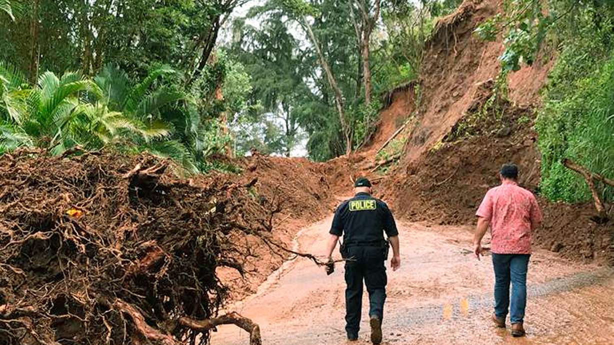 The Latest: 12 landslides fell on Kauai highway in April