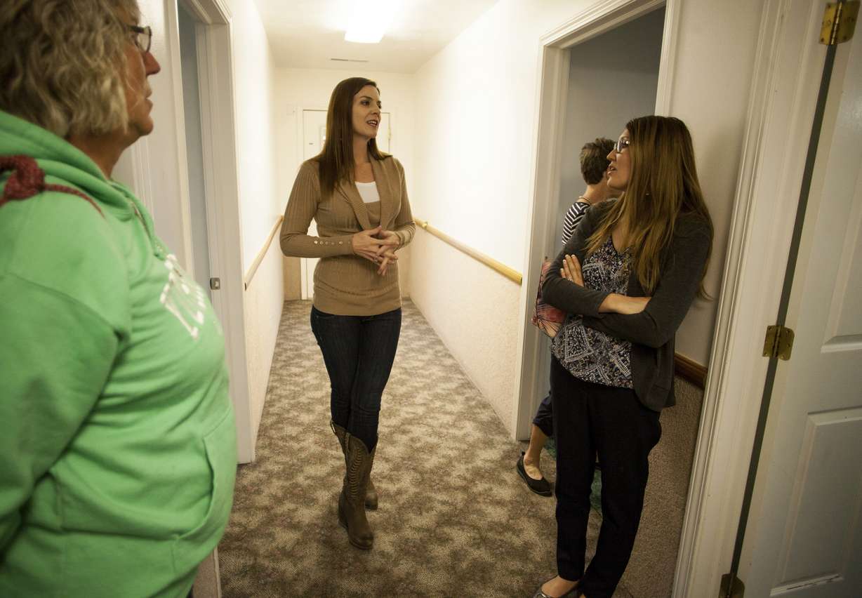 In this April 30, 2018, photo, Jena Jones, Director of the Short Creek Dream Center, guides a tour through the renovated facility, formally the home of polygamous sect leader Warren Jeffs in Hildale, Utah. Photo: Chris Caldwell/The Spectrum via AP