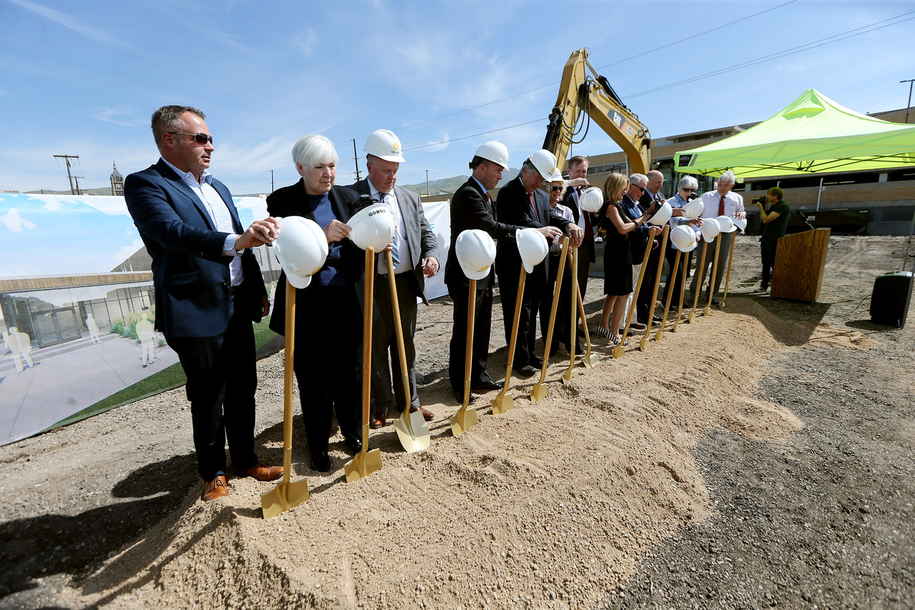 Officials break ground for a homeless resource center at 131 E. 700 South in Salt Lake City on Monday, May 7, 2018. (Photo: Scott G Winterton, KSL)