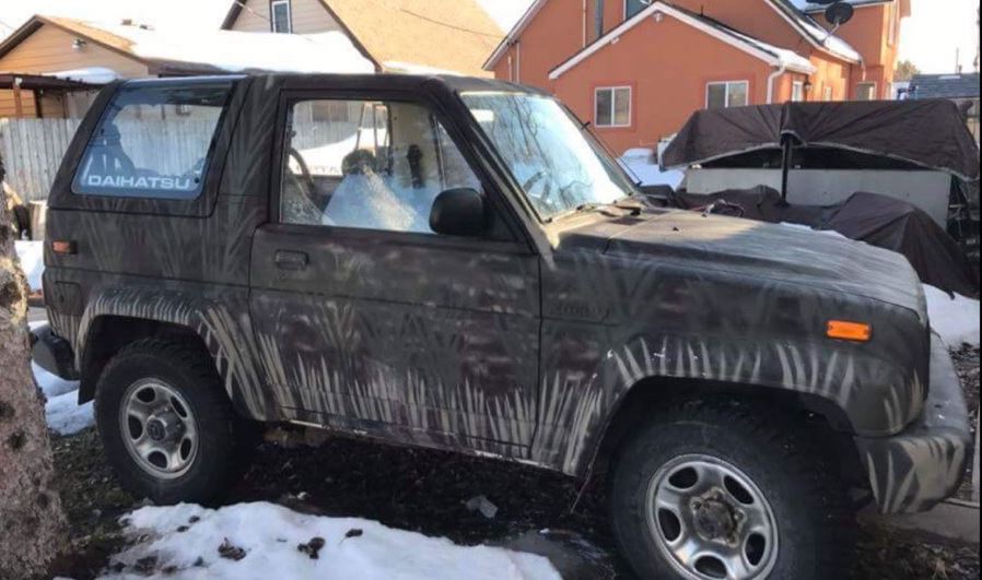 A photo of Shaun French's camouflage-colored 1991 Daihatsu Rocky. (Photo: Salt Lake Police Department)