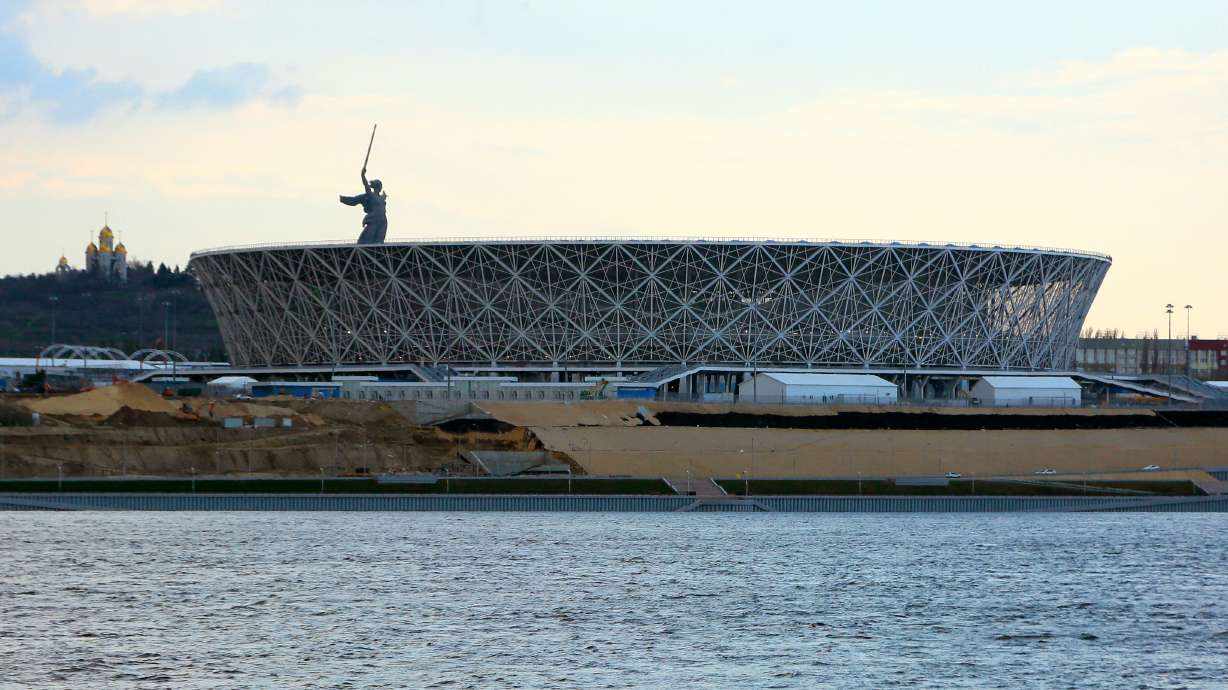 Russia marks wartime victory at World Cup stadium