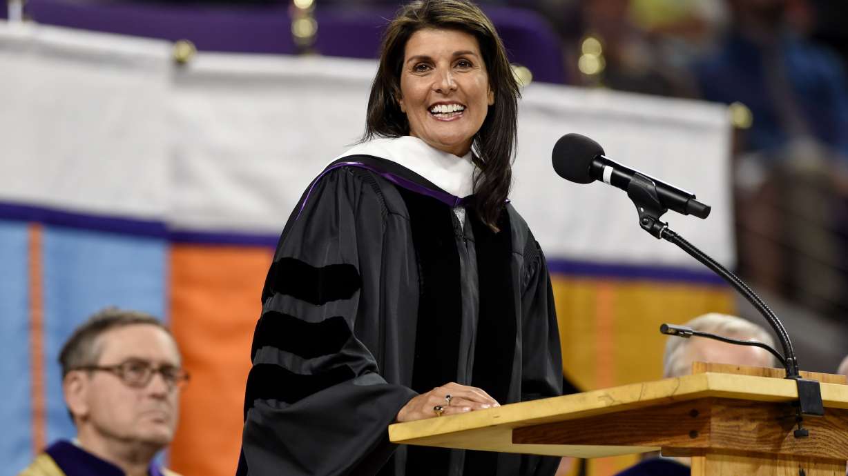 Nikki Haley tells graduates to be grateful they live in US