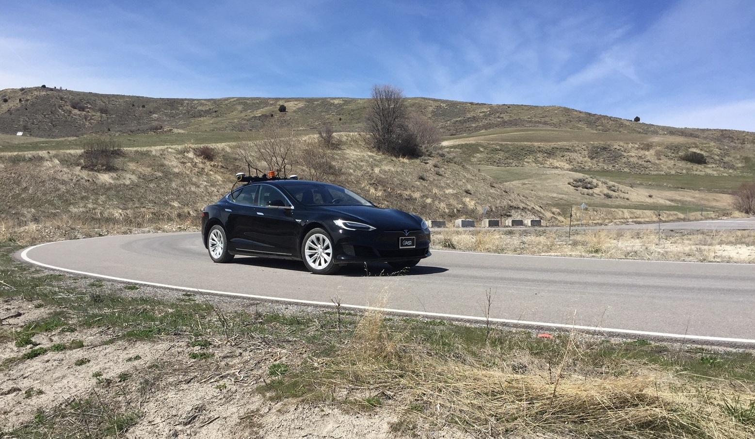 A driverless car on a test track at ASI in Mendon, Utah. (Photo: KSL TV)