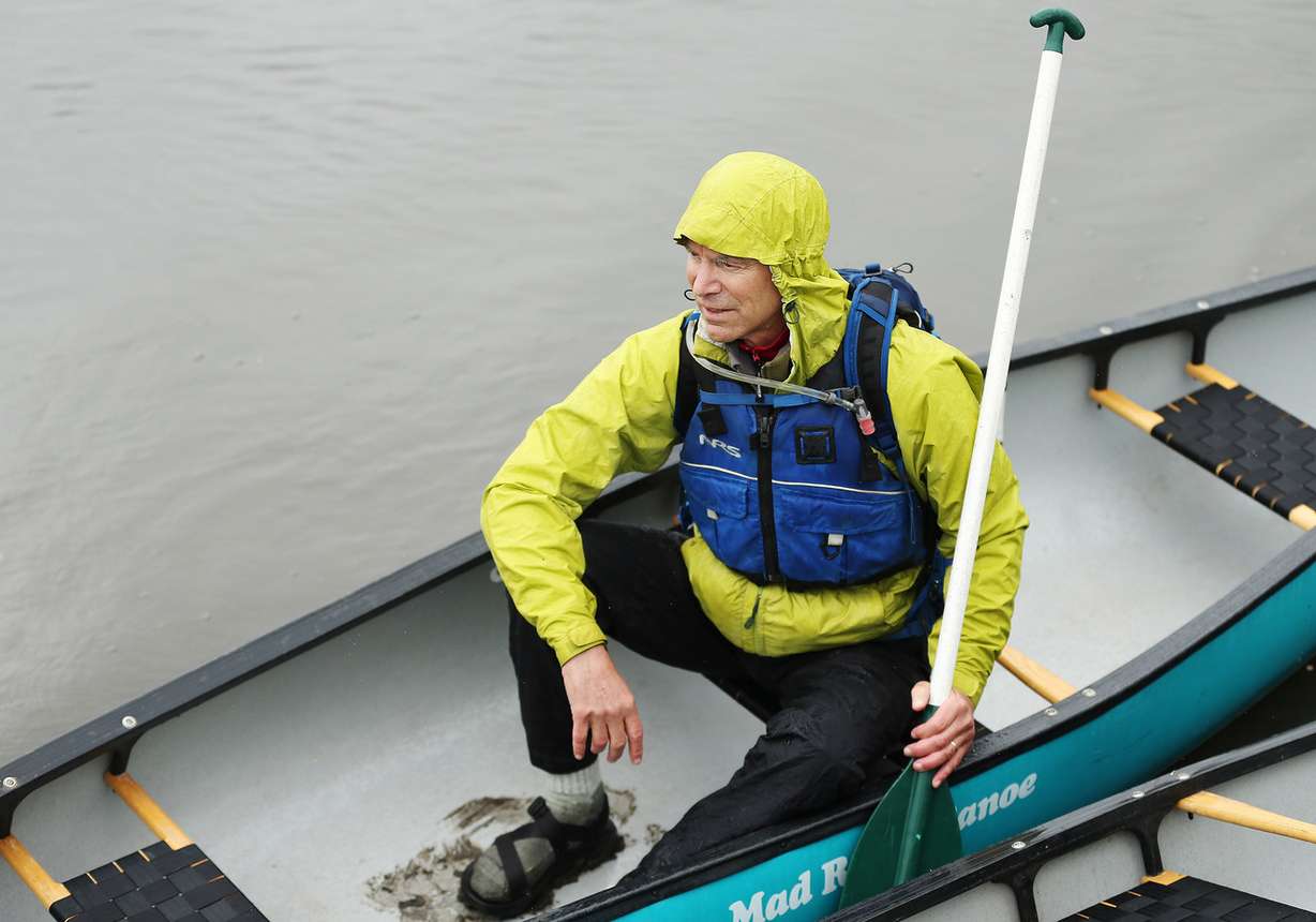 Ralph Becker waits to compete in the Range 2 River Relay in Salt Lake City on Saturday, May 12, 2018. (Photo: Jeffrey D. Allred, KSL)