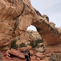 Hickman Bridge Trail offers beautiful vistas, incredible natural land bridge
