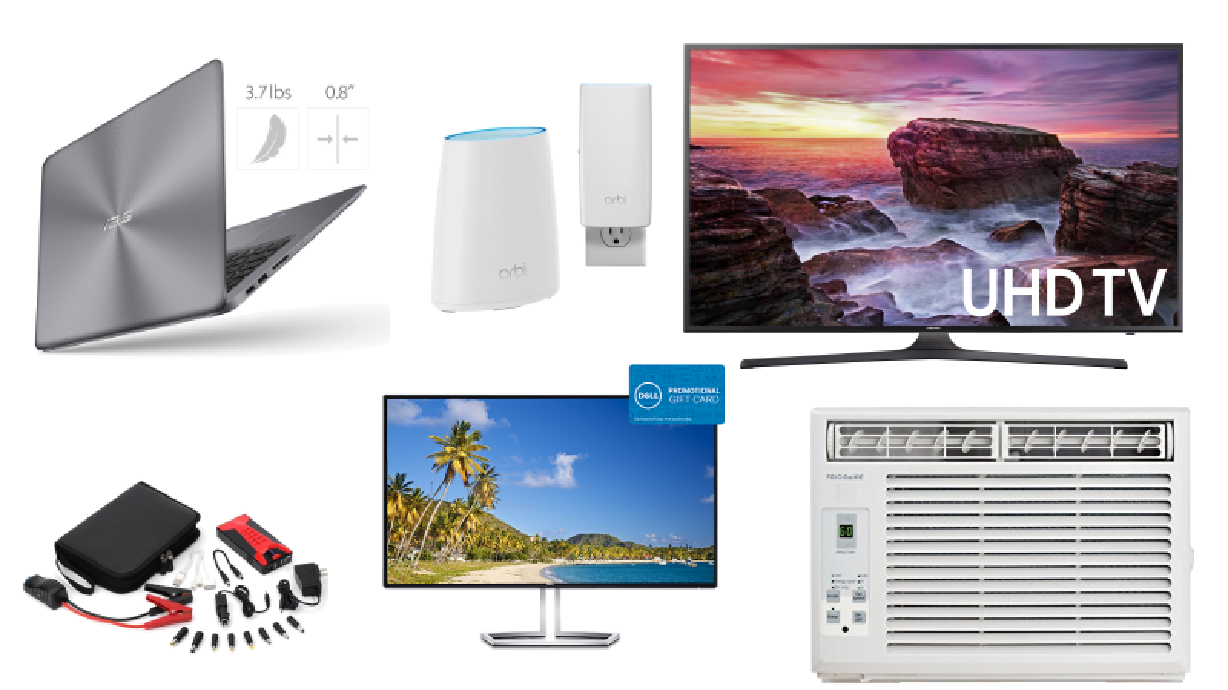 Samsung HDTV Memorial Day Sale at Walmart, huge $75 gift card on a Dell monitor and a $30 car jump starter