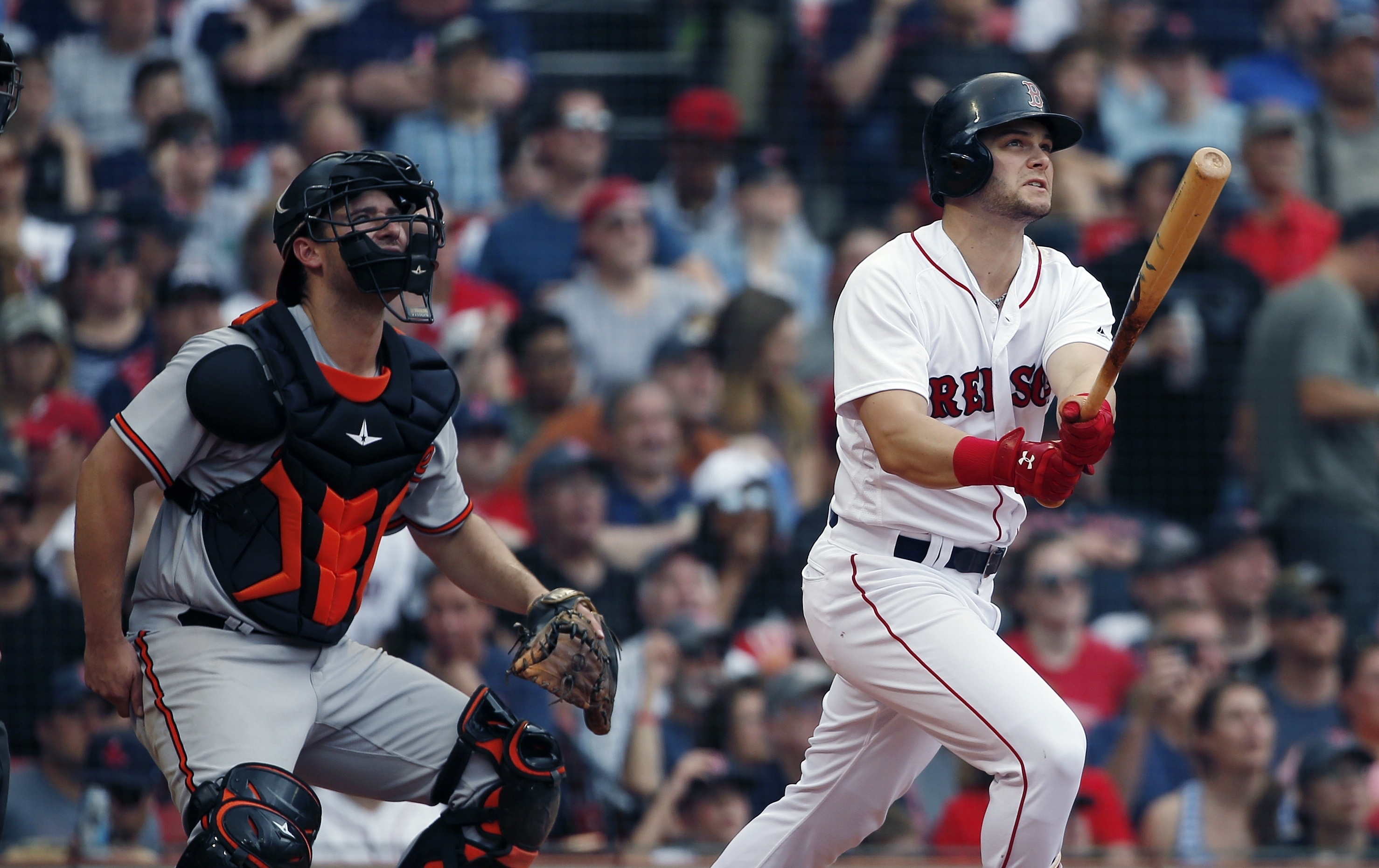 Martinez's 2 vastly different HRs lead Red Sox past O's 5-0