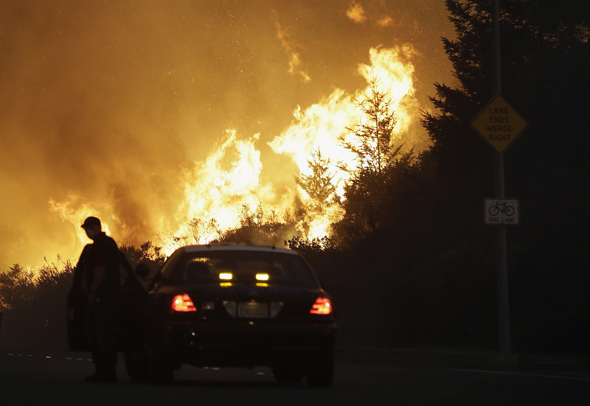 Police video from California fires shows harrowing escapes