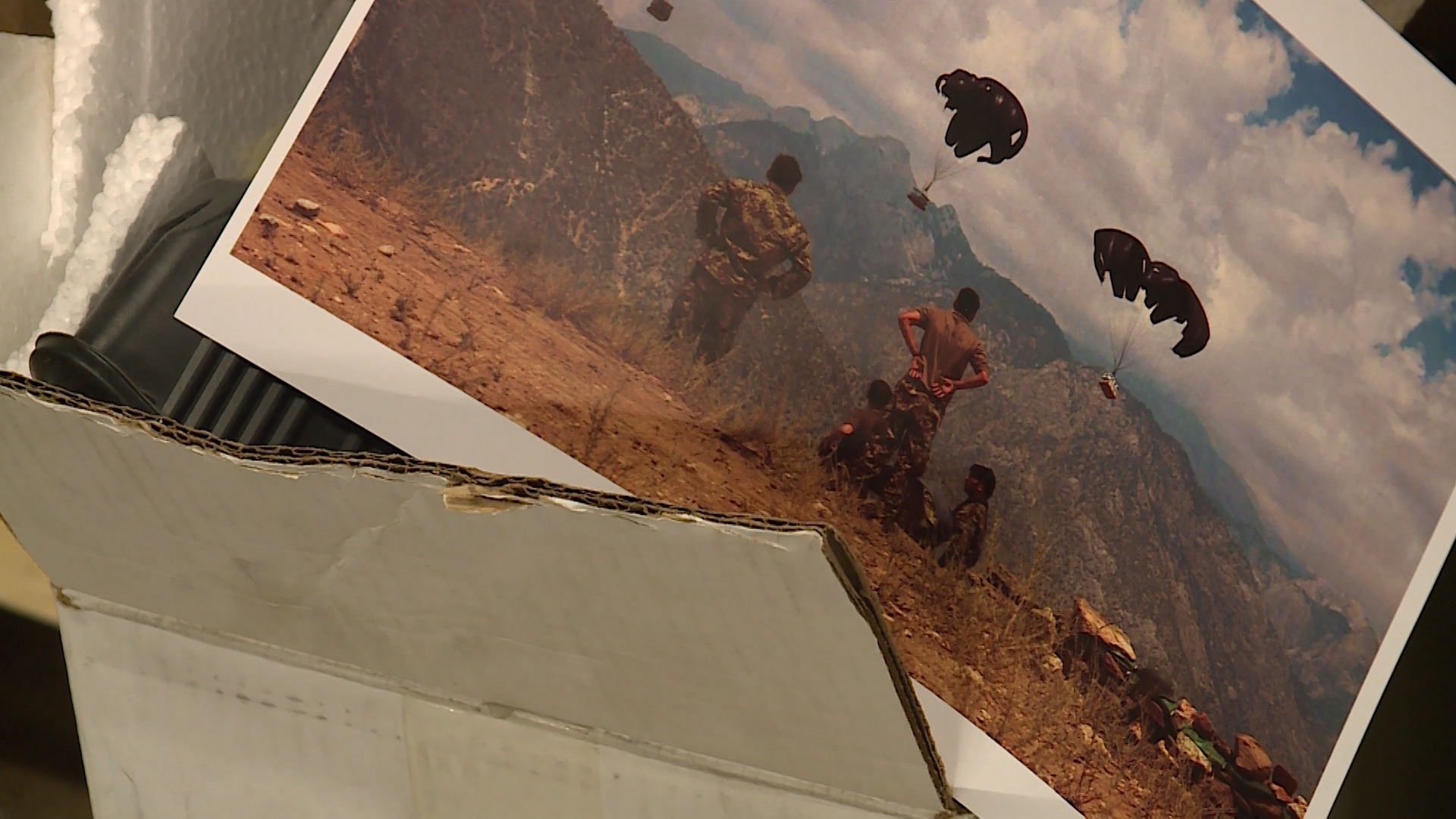 A photo Linda Larsen received of troops receiving an airdrop. (Photo: Ray Boone, KSL TV)