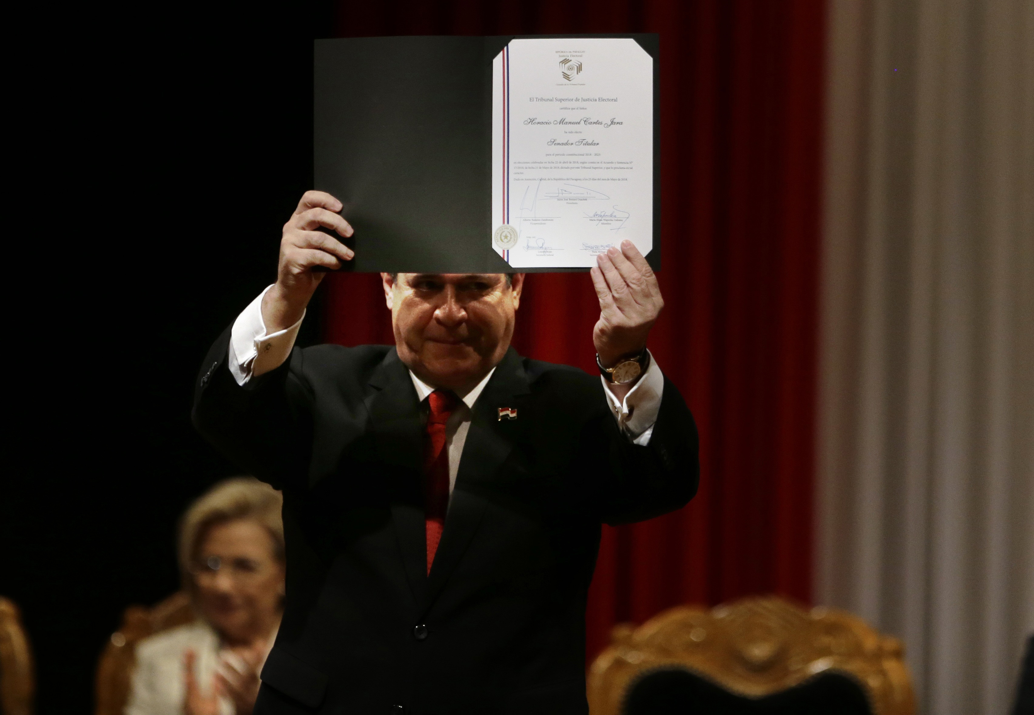 Paraguay president leaves post early to take seat in Senate