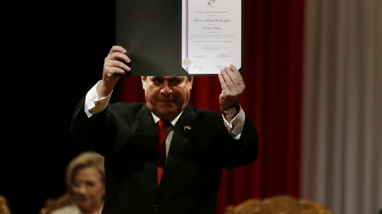 Paraguay president leaves post early to take seat in Senate