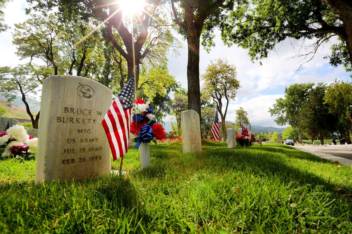 The Utah chapter of the Association of the United States Army conducts its annual Memorial Day service at Fort Douglas Military Cemetery on Monday, May 28, 2018. (Photo: Scott G Winterton, KSL)